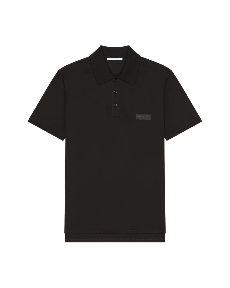 Givenchy Polo In Cotton With Paris Gros Grain Black