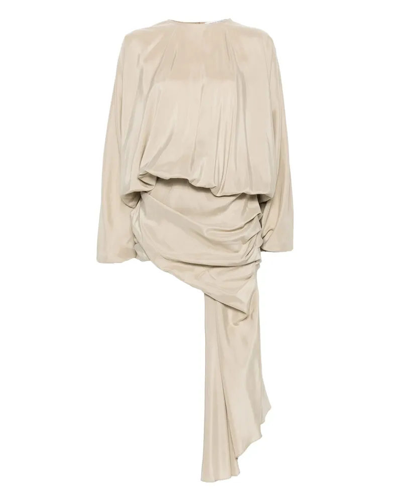 Christopher Esber Draped Silk Dress Neutrals