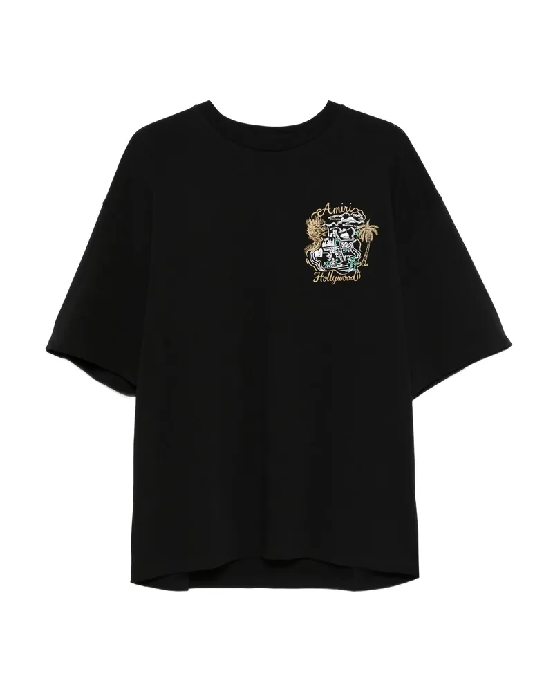 Amiri Embroidered Short-sleeve T-shirt Black