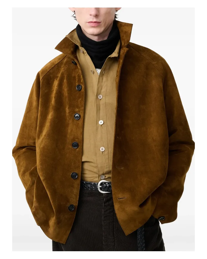 Studio Nicholson Bowe Leather Jacket Brown