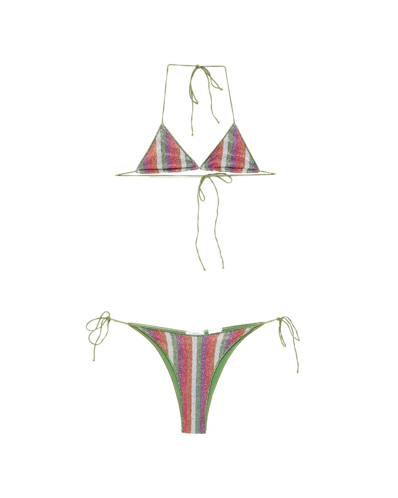 Oséree Lolita Striped-pattern Bikini Green