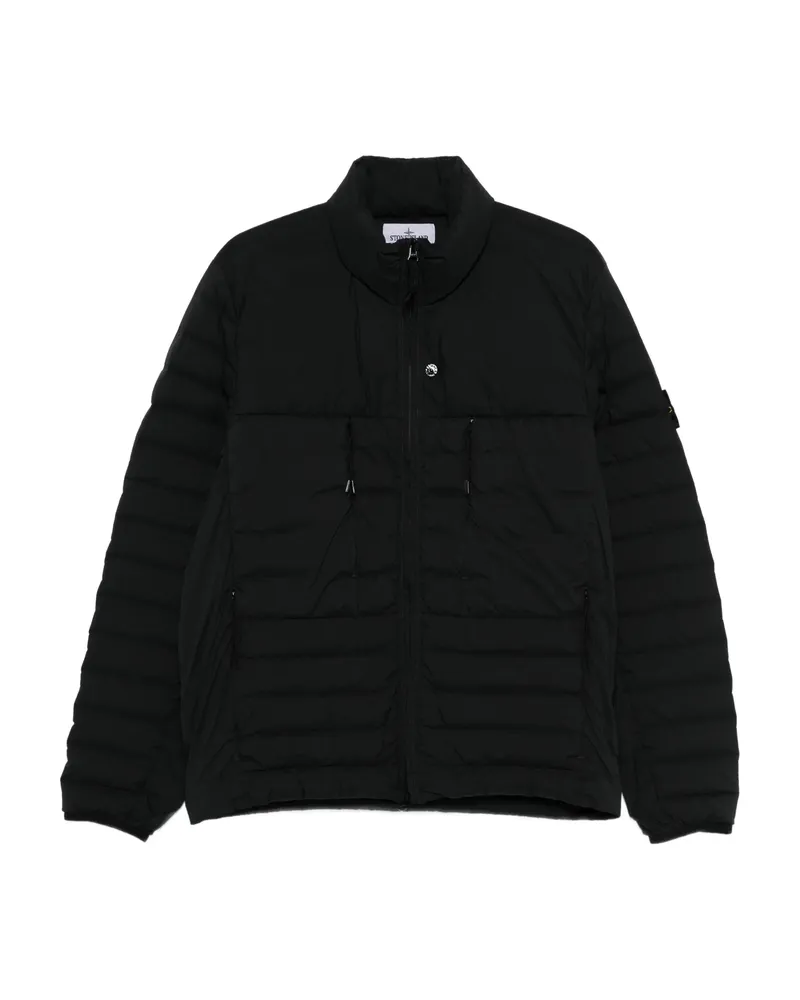 Stone Island Zip-up Down Jacket Black