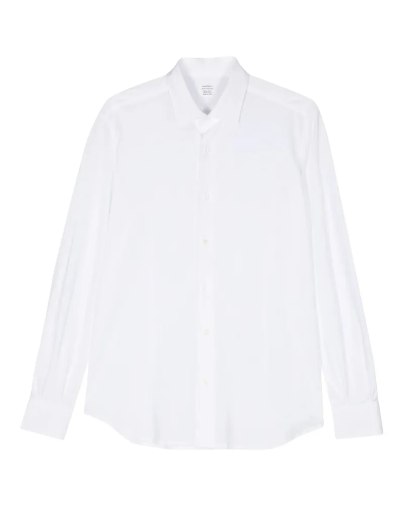 MAZZARELLI Tonal Stitching Cotton Shirt White
