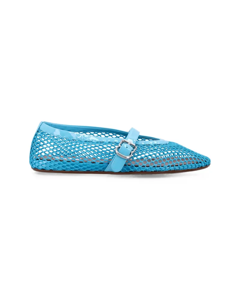 Alaïa Mesh Buckle-fastening Ballet Flats Blue