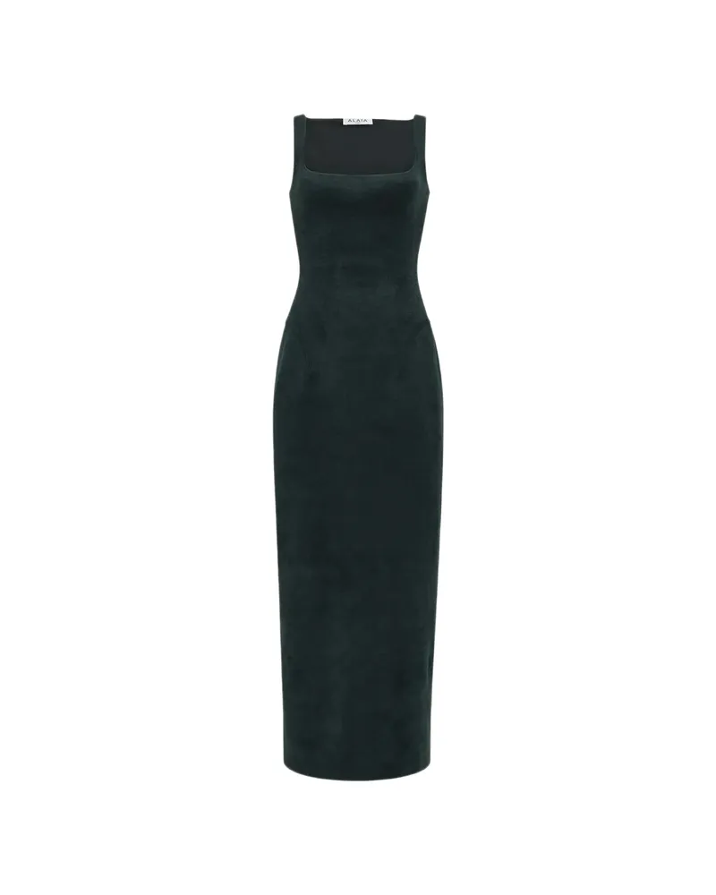 Alaïa Square-neck Sleeveless Midi Dress Green