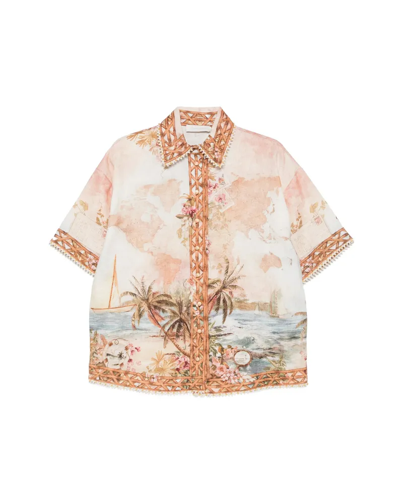 Zimmermann Mahon Print Shirt Neutrals