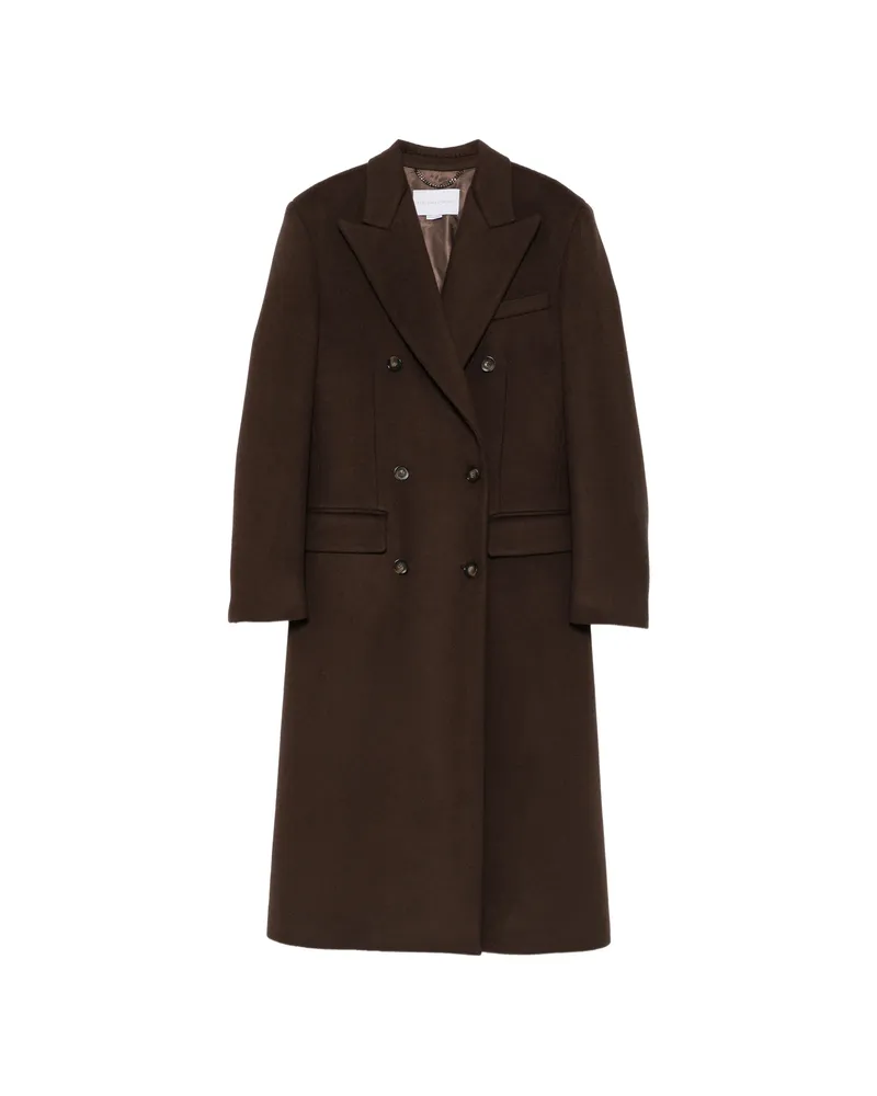 Stella McCartney Double-breasted Peaked-lapel Coat Brown