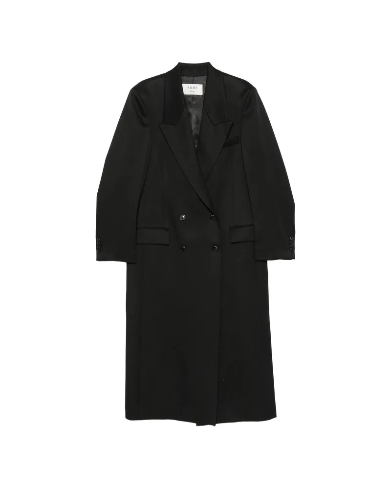 Róhe Double-breasted Peaked-lapel Coat Black