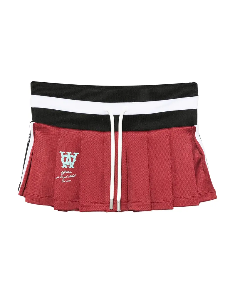 OFF-WHITE Pleated Drawstring Skirt Red