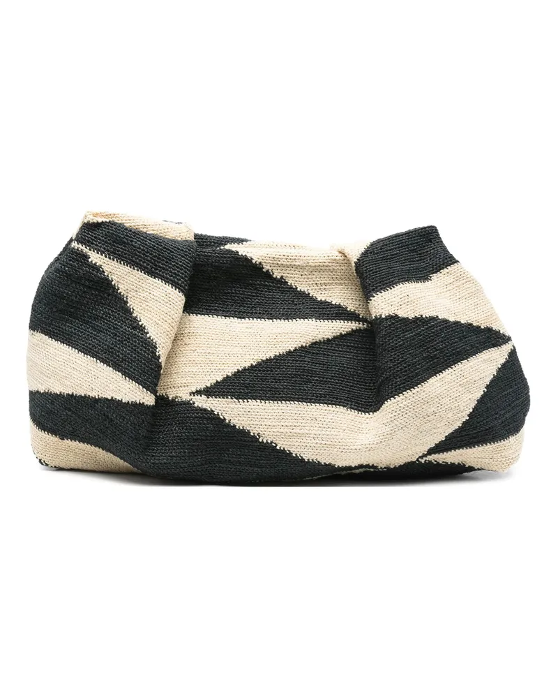 Sensi Studio Sisal Clutch Bag Black