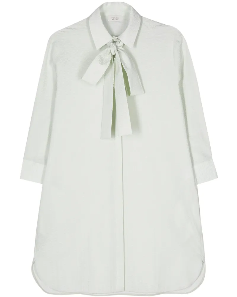 MAZZARELLI Seersucker Cotton Shirt Green