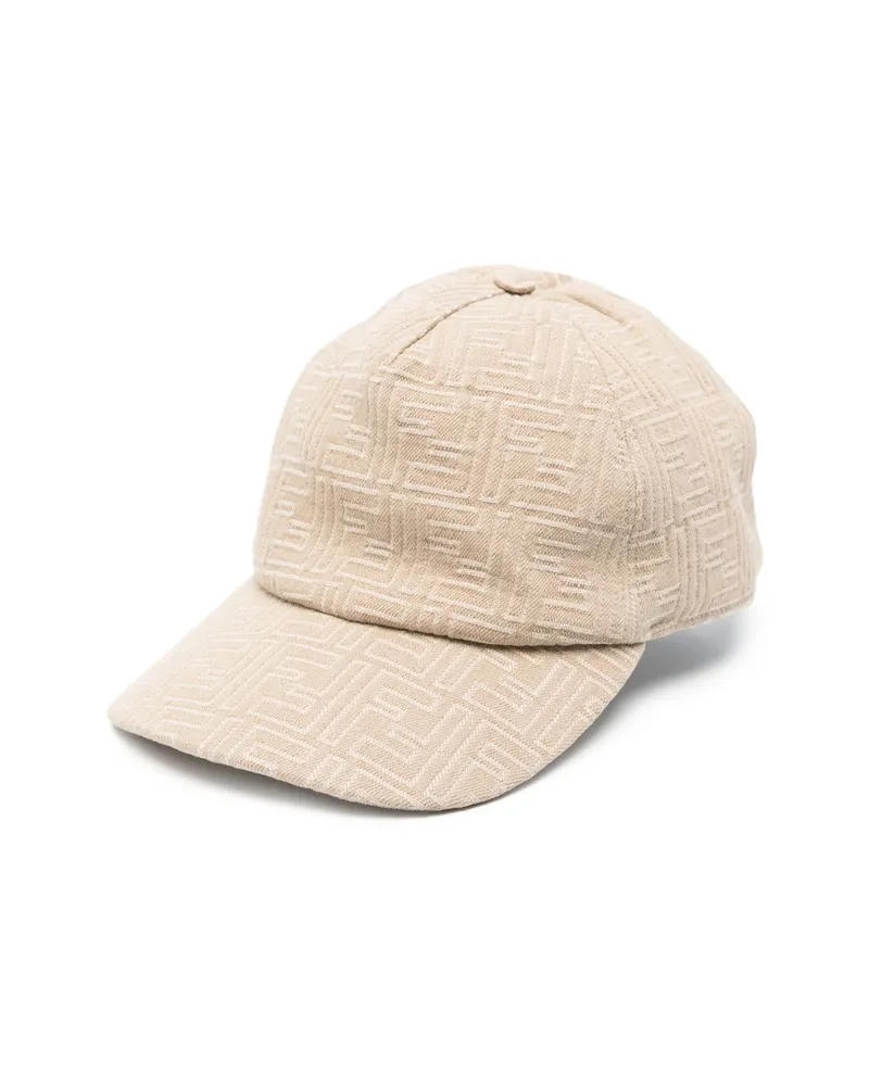 Fendi Logo-pattern Baseball Cap Neutrals