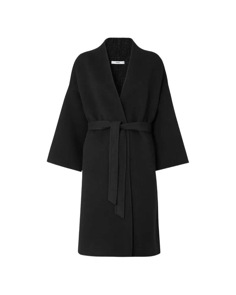 Fendi Belted Coat Black