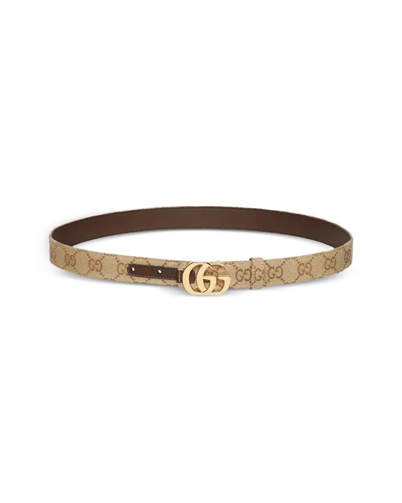 Gucci Cut GG Marmont Reversible Belt Neutrals