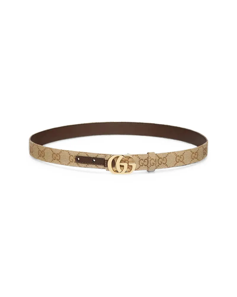 Gucci REVERSIBLE CUT GG MARMONT BELT Neutrals