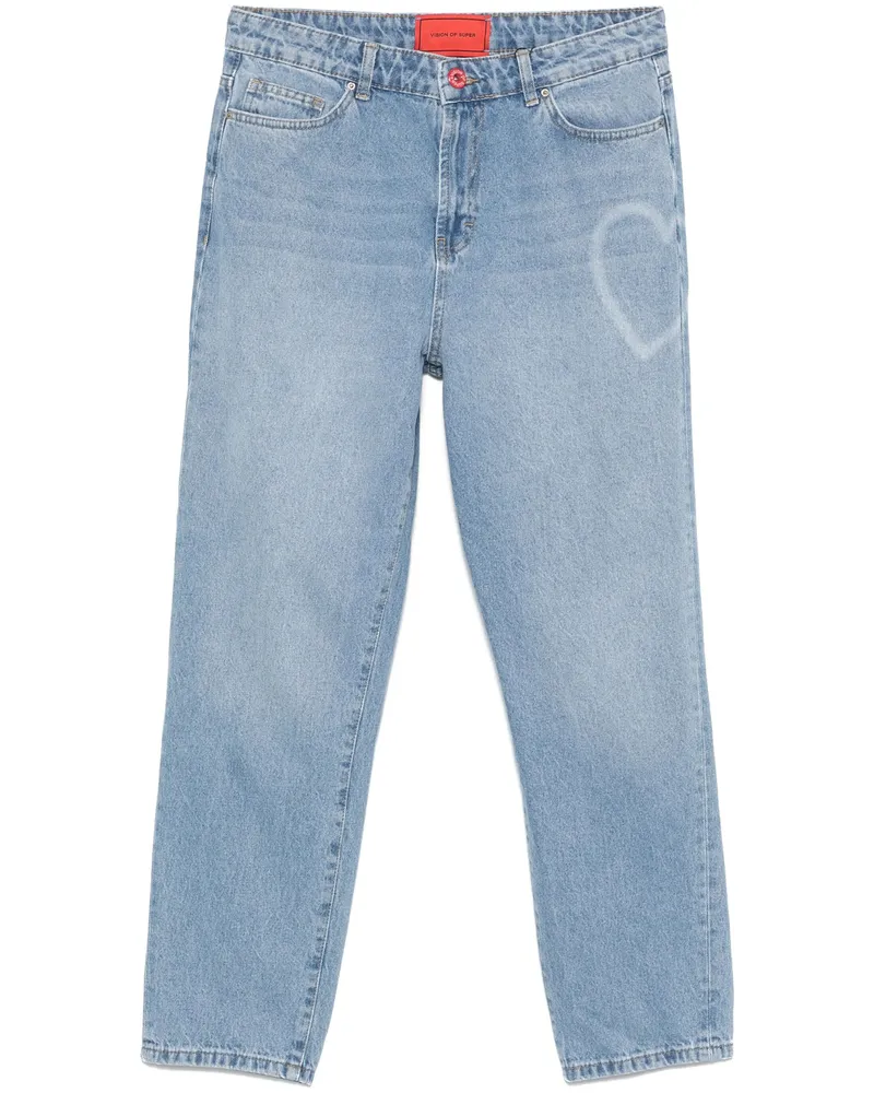 Vision Of Super Heart-print Jeans Blue