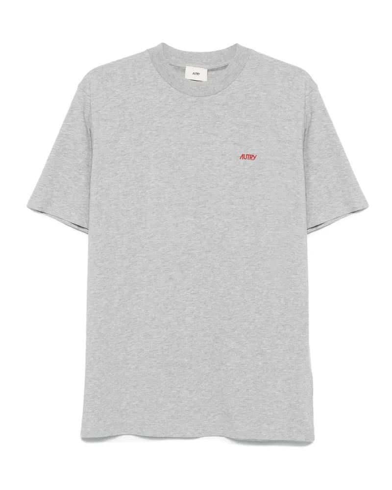 AUTRY Embroidered-logo T-shirt Grey