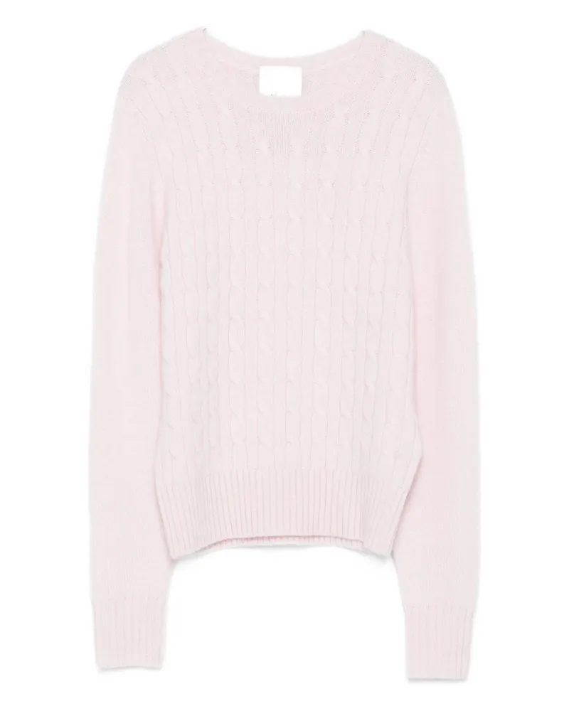 ALLUDE Cable-knit Sweater Pink