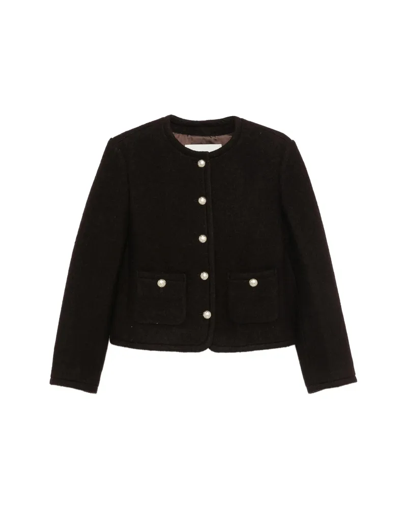 Dunst Button-up Collarless Jacket Brown