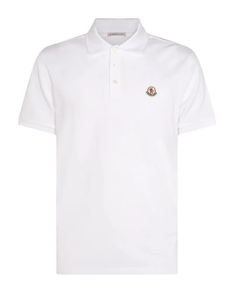 Moncler Logo-patch Polo Shirt White