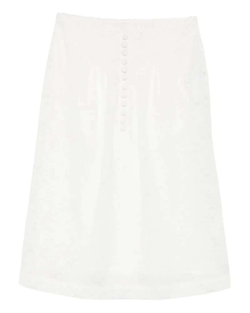 SHUSHU/TONG Floral-lace Midi Skirt White