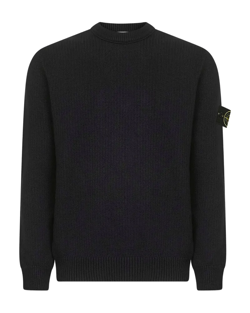 Stone Island Ribbed Crew-neck Sweater Black