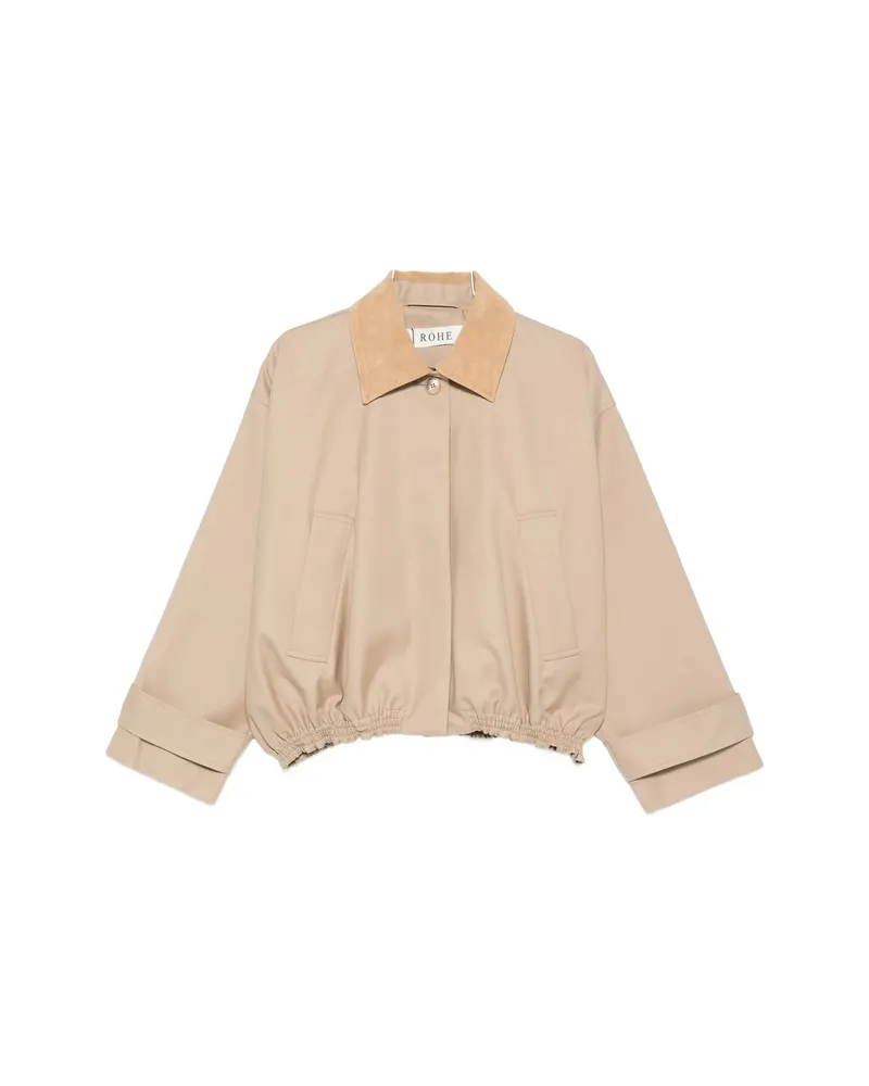 Róhe Contrast-collar Bomber Jacket Neutrals