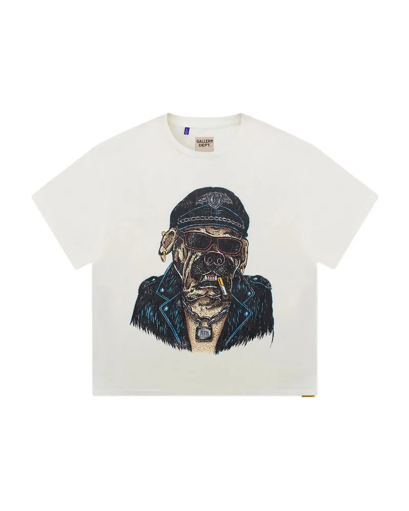 GALLERY DEPT. Biker Dog Graphic-print T-shirt White