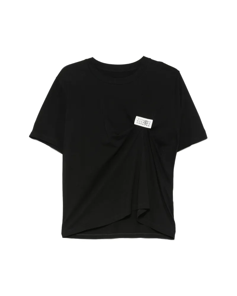 Maison Margiela Logo-patch Gathered T-shirt Black