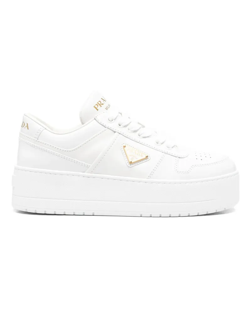 Prada Platform Logo-patch Sneakers White