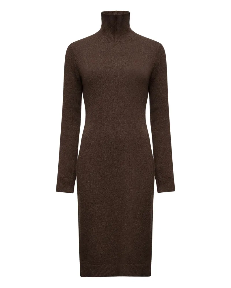 Maison Margiela High-neck Ribbed Dress Brown