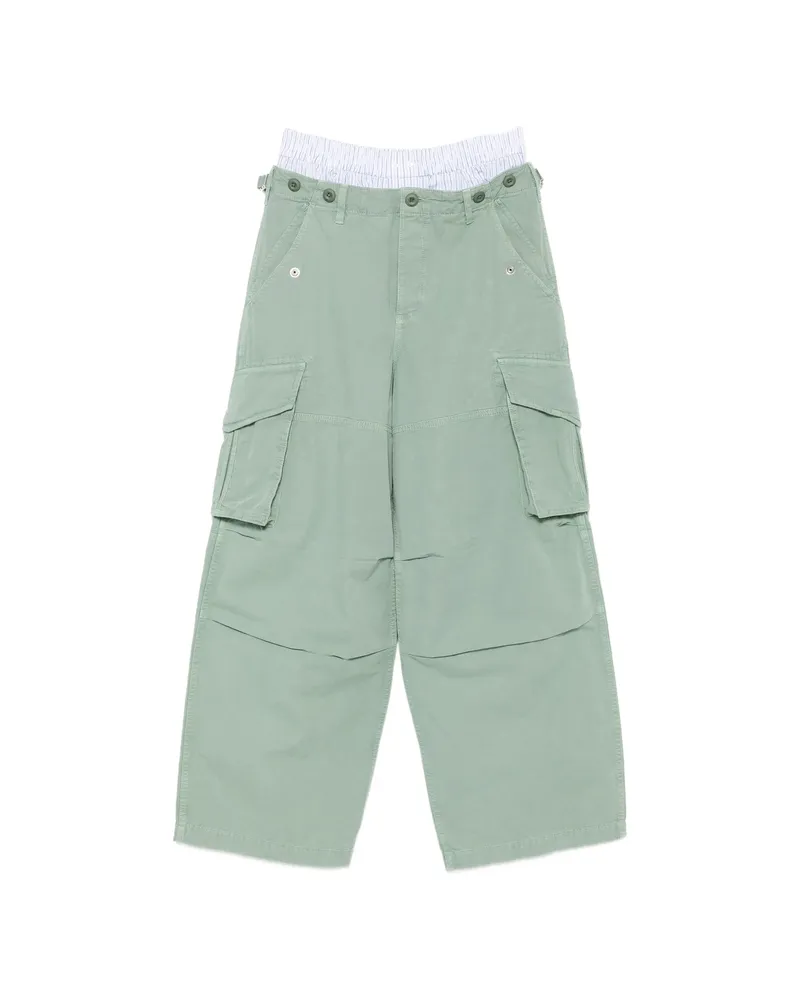 Alexander Wang Layered-waistband Cargo Pants Green