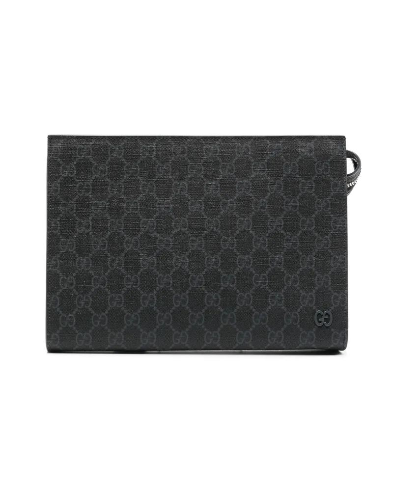Gucci GG Supreme Canvas Clutch Bag Black