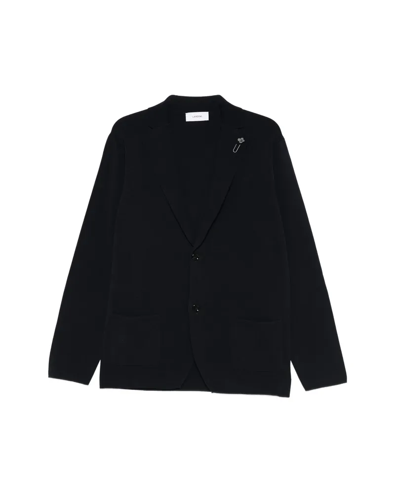 LARDINI Flower-detail Pocketed Cardigan Blue