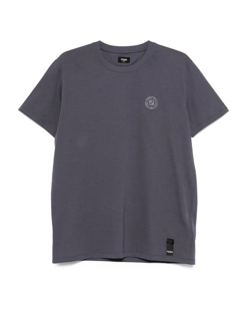 Fendi Logo-detail Crew-neck T-shirt Blue
