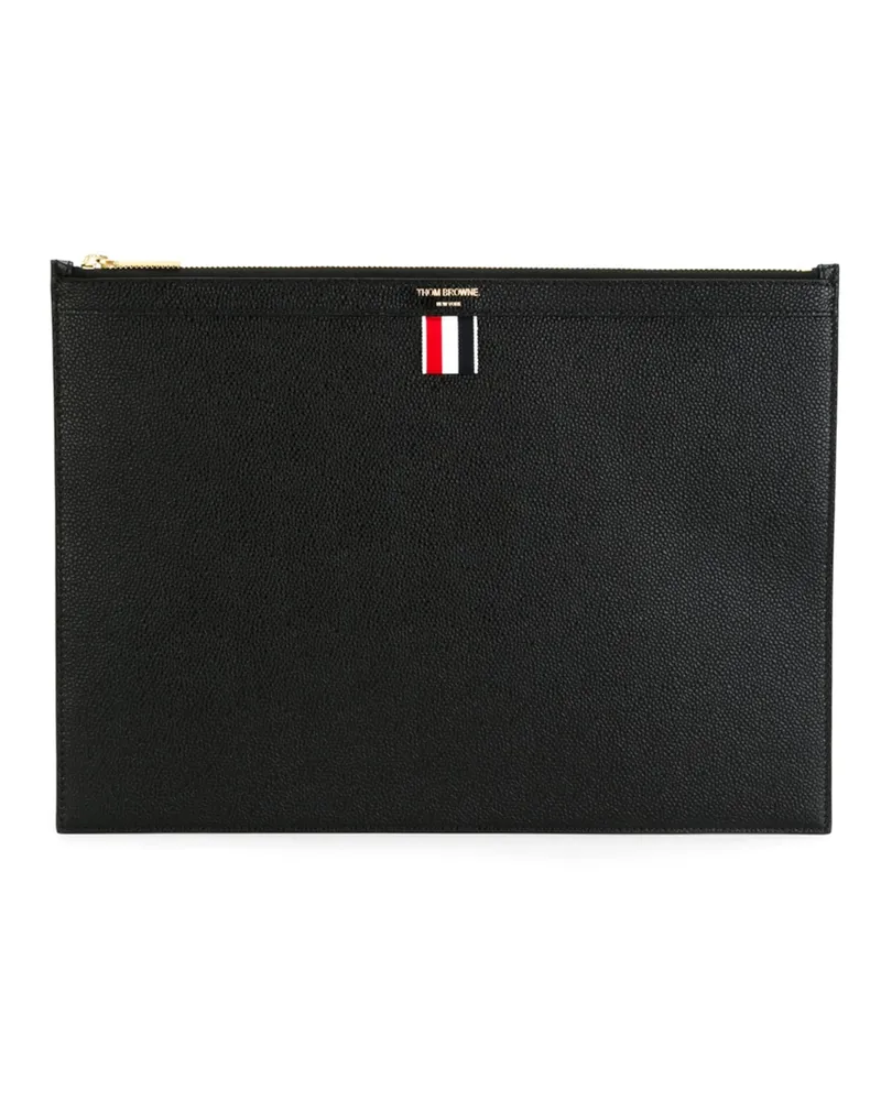Thom Browne Logo-stamp Leather Document Holder Black