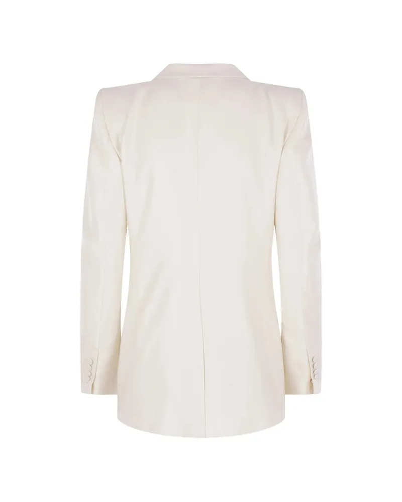 Tom Ford Double-breasted Pinstripe Blazer White
