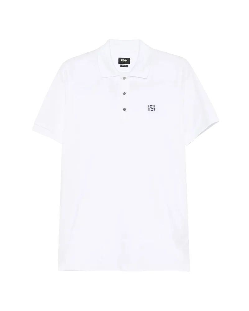 Fendi Logo-embroidered Polo Shirt White