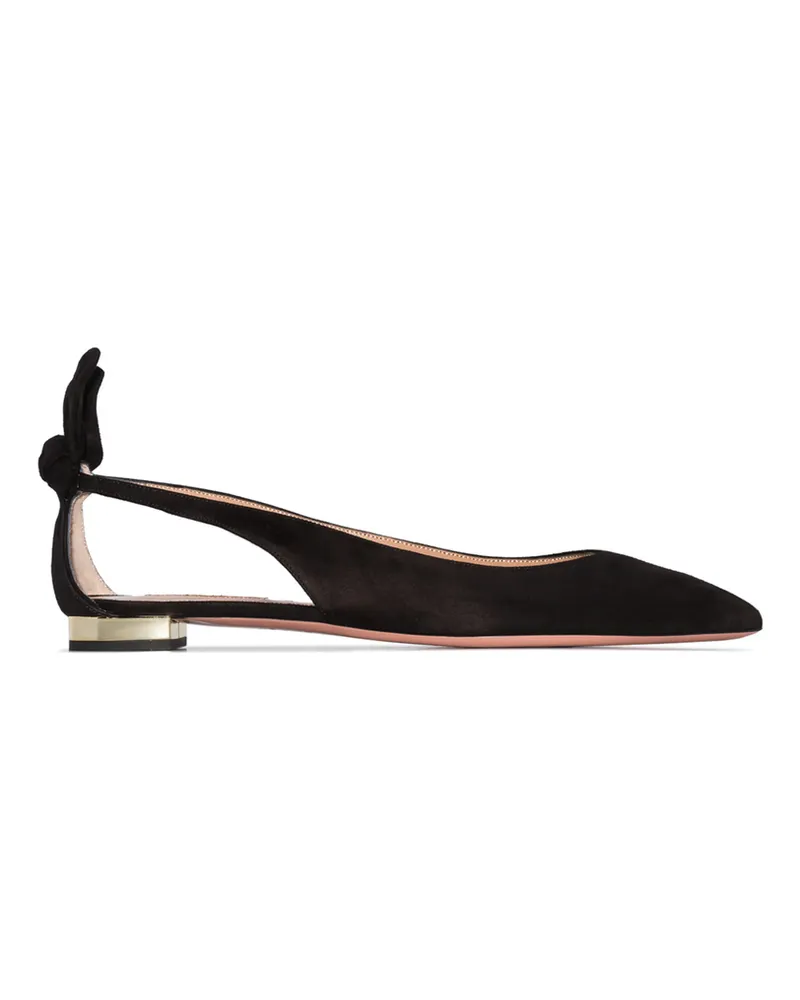 Aquazzura Bow Tie Ballerina Shoes Black