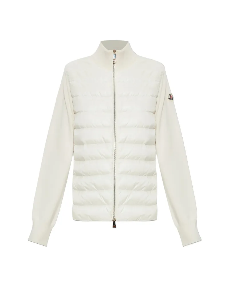 Moncler Quilted Padded Cardigan White