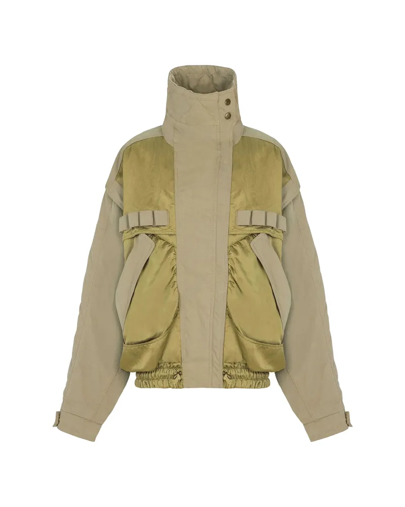 Balmain Cotton And Twill Bomber Jacket Green