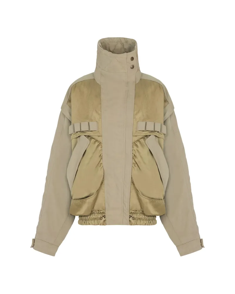 Balmain Twill Cotton Bomber Jacket Green