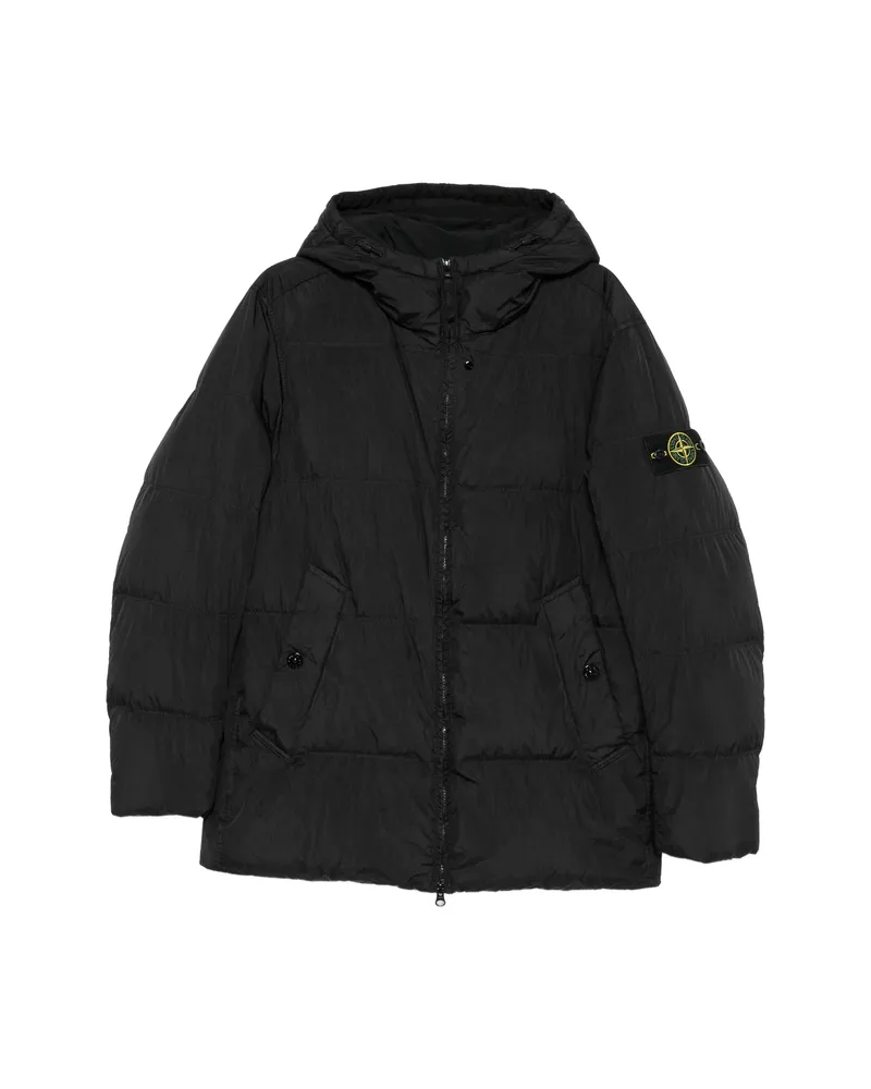 Stone Island Compass-patch Quilted Jacket Black