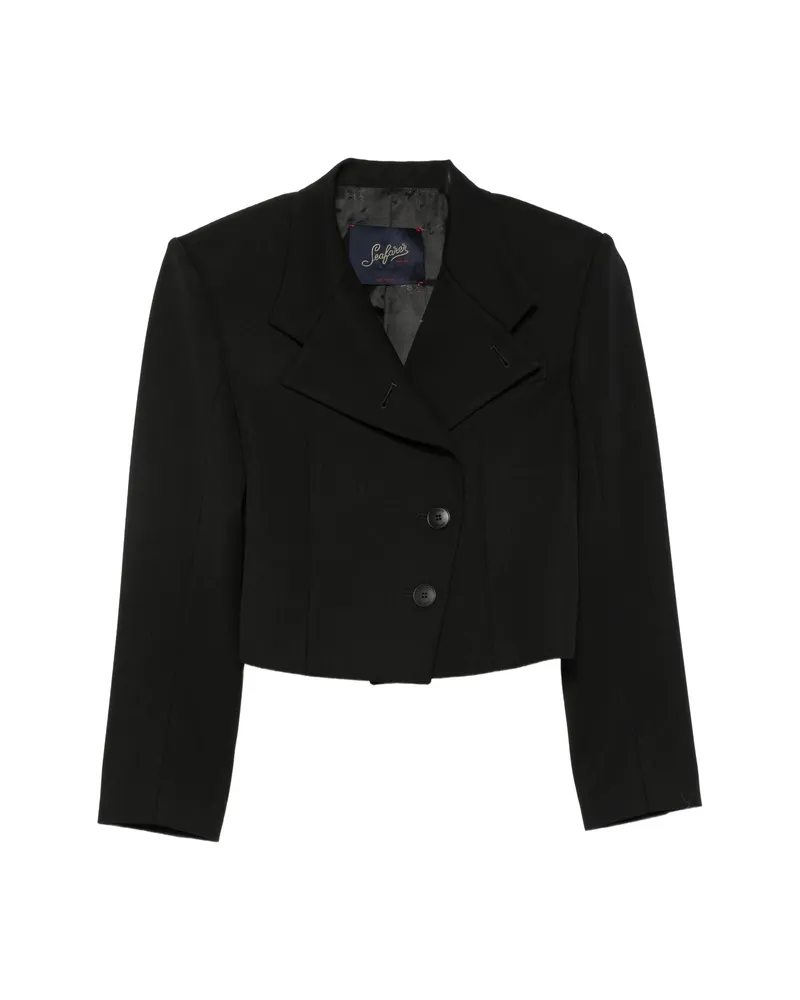 Seafarer Liv Double-breasted Cropped Blazer Black