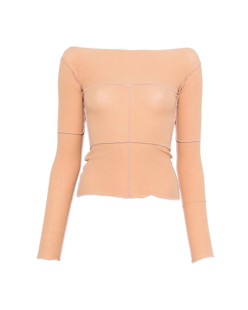 Baserange Cinder Ribbed T-shirt Neutrals