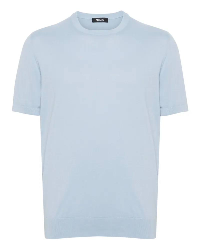 ERALDO Knitted Cotton T-shirt Blue