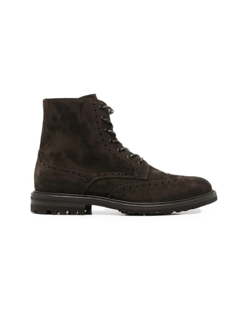 Henderson Brogue-detail Lace-up Boots Brown