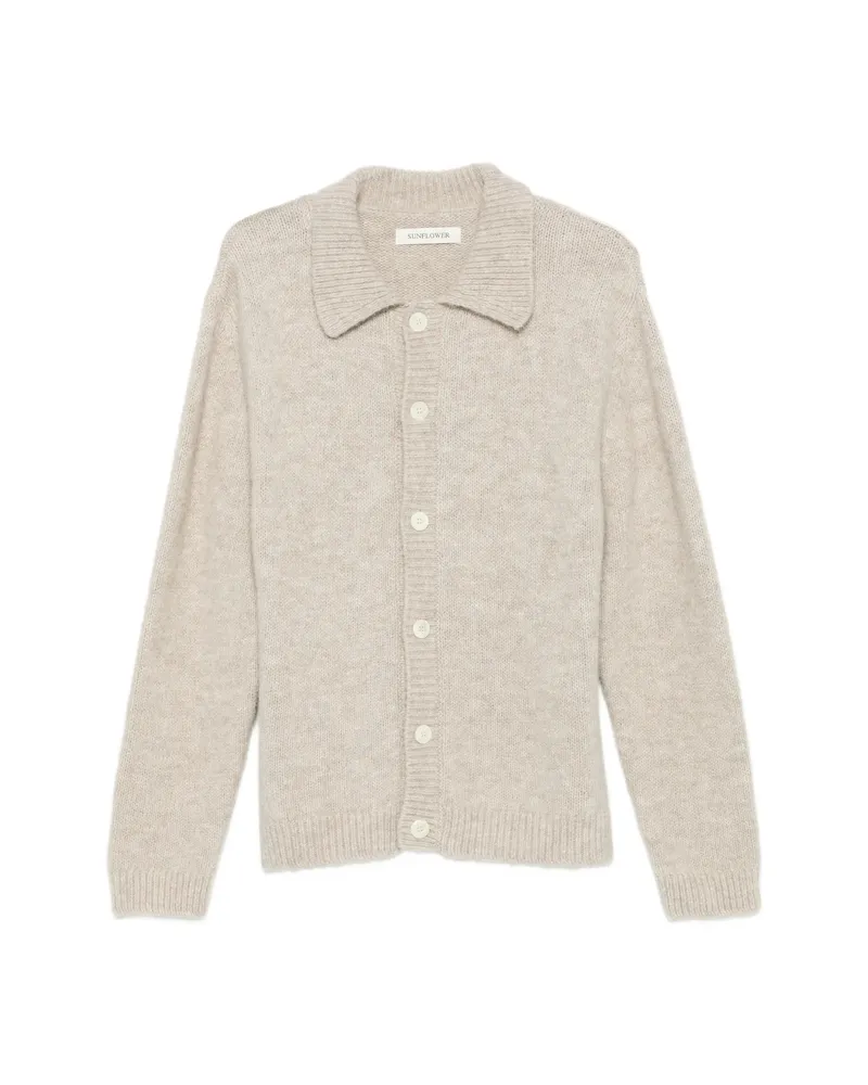 Sunflower Button-up Collared Sweater Neutrals