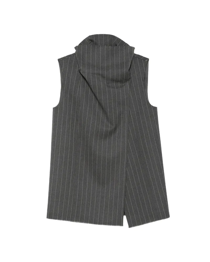 SPORTMAX Albata Pinstripe-pattern Gilet Grey