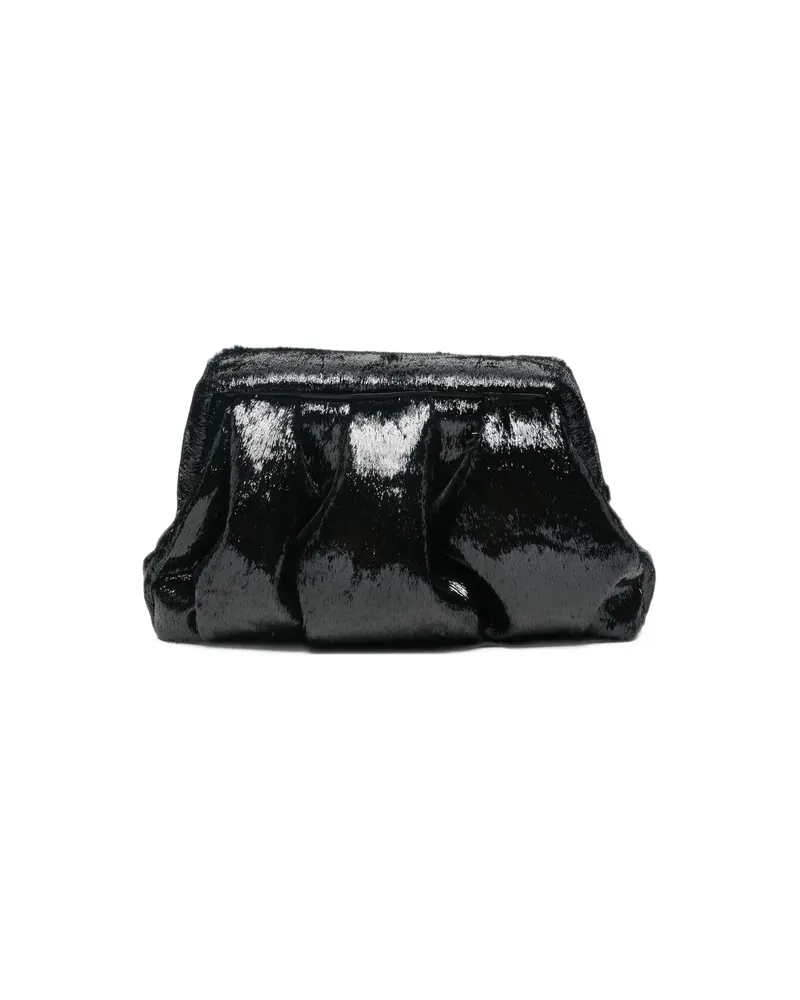THEMOIRÈ Athena Faux-fur Clutch Bag Black